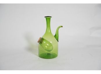 Vintage 12' Green Glass Wine Decanter