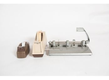 Vintage Tape Dispensers And Hole Punch