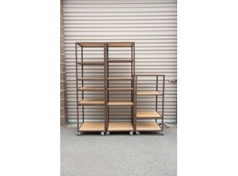 3 Rolling Carts With Adjustable Shelves