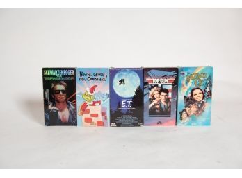 Lot Of 5 VHS Including The Terminator, ET, Top Gun