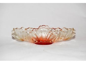 1940s Amber Carnival Glass Oblong Bowl 15.5'