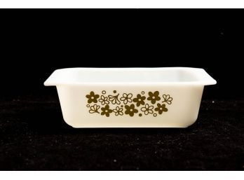 Pyrex Crazy Daisy Green Spring Blossom #913 Loaf Pan