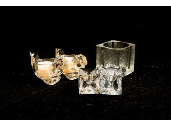 Squirrel And Glass Candle Holders
