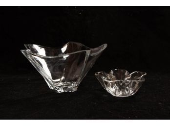Five Point 6' Crystal Bowl And 2' Crystal Candy Dish