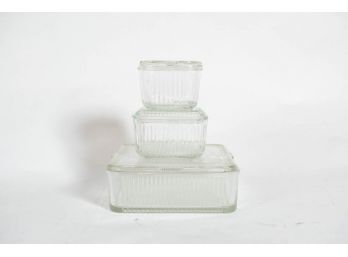 Trio Of Federal Refrigerator Lidded Dishes