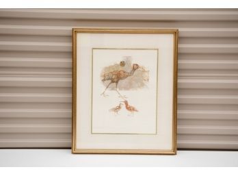 Signed Donna 1978 Bird Watercolor 3/25