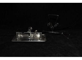 Art Deco Condiment Carrier And Glass Condiment Tray