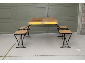 Mid Century Handy Table And Chair Set Folding Picnic Table