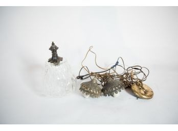 Vintage Light Fixture And Extra Parts