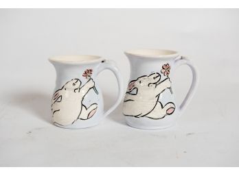 Signed Mama And Papa Ceramic Bunny Mugs
