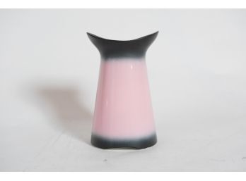 Mid Century Two-toned Pink And Black 9' Vase