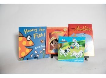 Lot Of 4 Kids Books Including Aladdin And Hooray For Fish