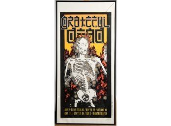 Limited Edition 'Flaming Skeleton'  Grateful Dead Signed Numbered Lithograph