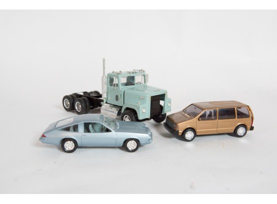 Vintage Toy Cars Including Semi Truck And Metal Mini Van