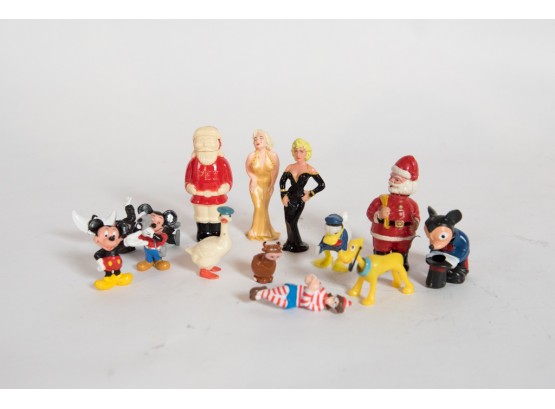 Lot Of Vintage And Antique Plastic Toys Including Walt Disney Crawlers And 1950s PEZ Dispenser