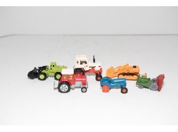 3' Tomica And 2' Lesney Tractors