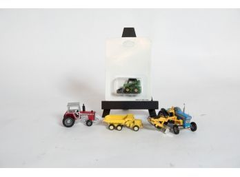 Lot Of 4 Die Cast Tractors Including Ford 5000 Tractor With Side Loader