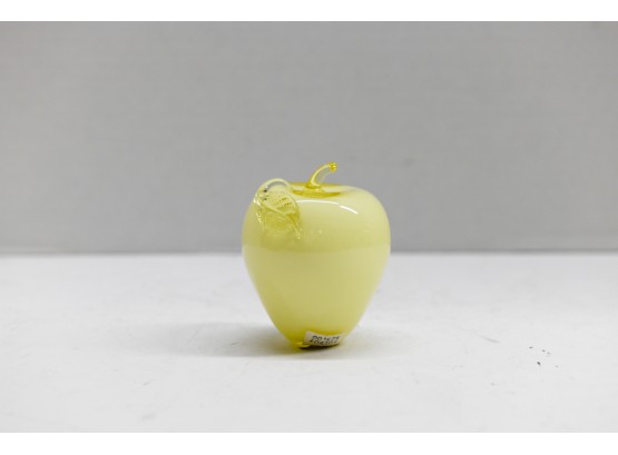 4' Fenton Candlelight Yellow Overlay Apple