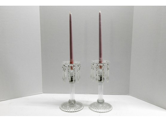 11' Clear Glass Chandelier Candlesticks