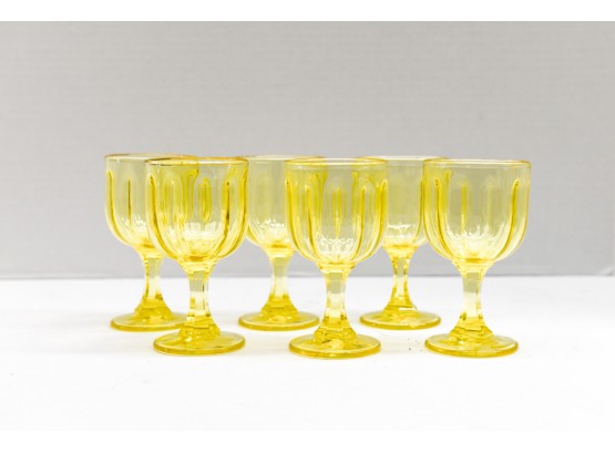 5' Fenton Candlelight Yellow 5oz. Wine Glasses