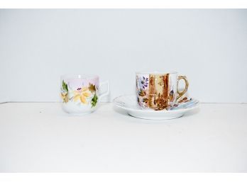Mustache Cups And 7.5' Saucer