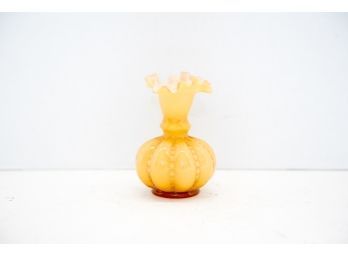 5' Fenton Gold Overlay Melon Vase