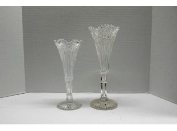 12-10 American Brilliant Period Hawkes Crystal Vases