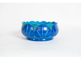 10' Blue Italian Rosenthal Hand Painted Bowl