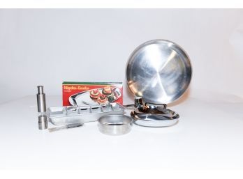 Thumb Spice Grinder, Metal Ice Tray And Stainless Serving Pieces