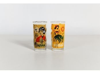 1960s Coca-cola Around The World 12oz Bar Glasses