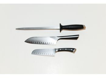 Calphalon 5' And 7' Steel Knives And Sharpener