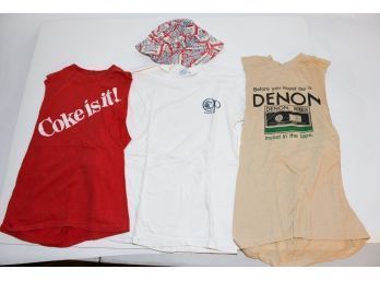 Vintage Coke And Denon Made Into Tanks, Puma Shoes And Budweiser Hat