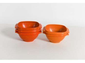 Vintage Tupperware Orange Medium Storage Bowls (no Lids)