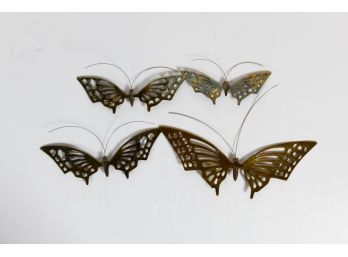 8'-14' Vintage Brass Butterfly Wall Hangings