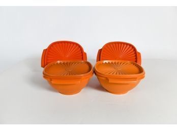 Vintage Tupperware Medium Oranges Storage Bowls