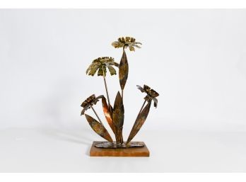 Vintage Metal Flower Sculpture