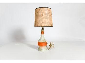 12' Mid Century  Orange Bedside Lamp 14.5' With Shade