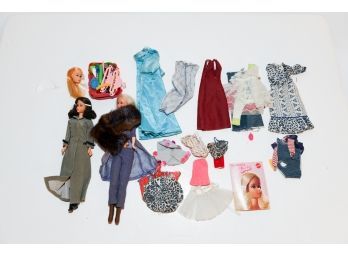 Vintage 1960s Era Barbie Dolls With Accessories And Outfits