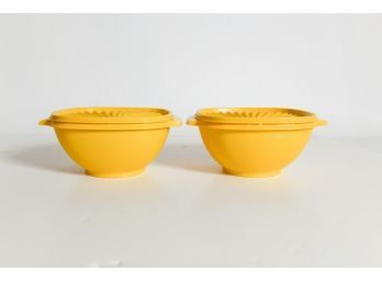 Vintage Tupperware Bright Yellow Large Storage Bowls