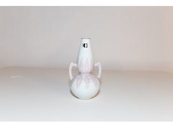 8.5' White And Pink Handled Feather Bud Vase
