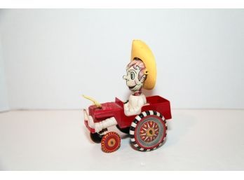 1950s Marx Windup Tin Toy Sheriff Sam And His Cowboy Jeep