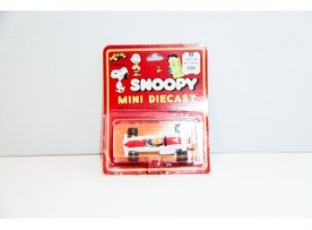 1970s Snoopy Die Cast Woodstock In White Racer