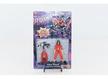 1996 Spiderman Action Figure Spider-Woman #2 Black Widow Assault Gear