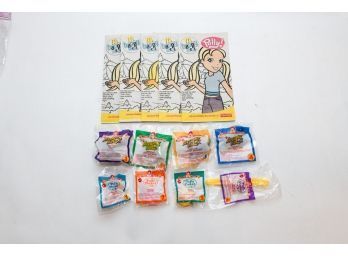 1994 Polly Pocket/hot Wheels Happy Meal Toy Set 1-4 And Bags