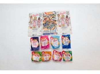 1998 Barbie/hot Wheels Happy Meal Toy Set 1-8 And Bags