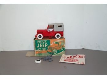 1950s Marx Red Fix-all Jeep With Tools (some Missing)