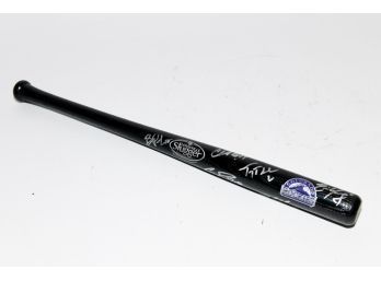 2014 Colorado Rockies 8 Signature Mini Bat Including Troy Tulowitzki And Eric Young