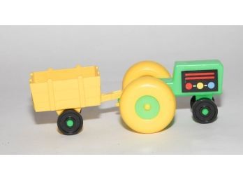 1970s Fisher-price Little Peoples Farm Tractor And Trailer