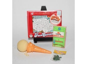 Vintage Tomy Pocket Marble Catch Game, Ice-punch And Etch A Sketch Fun Screens