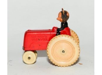 1950s Sun Rubber Mickey Mouse On Tractor 5'